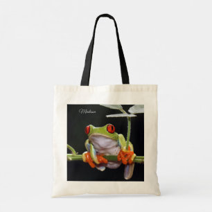 Bolso De Tela Nombre personalizado Sacos de tocador de rana
