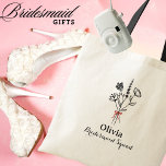 Bolso De Tela Nombre personalizado, soplo de flor rústico, dama<br><div class="desc">Presentamos nuestra "Bridesmaid Squad" Personalizada Tote Bag - la combinación perfecta de estilo, practicidad y sincera apreciación. Diseñada con amor y elegancia, esta moderna bolsa de tote incluye "Bridesmaid Squad" en un hermoso tipo de letra de guión y puede ser personalizada con el nombre de su dama de honor, convirtiéndolo...</div>