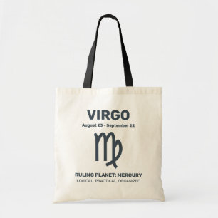 Bolso De Tela Nombre personalizado / Texto Rótulo zodiaco Virgo
