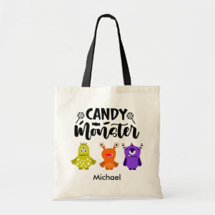 Bolso De Tela Nombre personalizado Trick de monstruo de caramelo