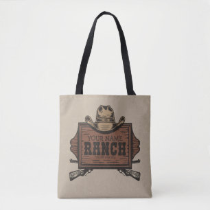Bolso De Tela NOMBRE personalizado: Vaquero dispara Rótulo Weste