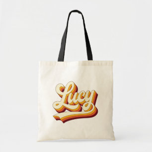 Bolso De Tela Nombre Retro Lucy Diseño Vintage Años 70