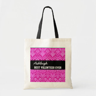 Bolso De Tela Nombre siempre de encargo blanco negro rosado del