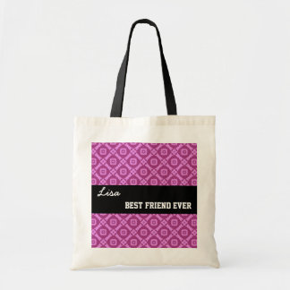Bolso De Tela Nombre siempre de encargo rosado V030 del mejor
