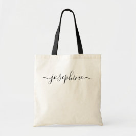 Bolso De Tela Nombre Simple Chic Escritura Personalizada