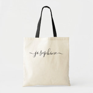 Bolso De Tela Nombre Simple Chic Escritura Personalizada