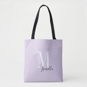 Bolso De Tela Nombre simple personalizado y morado monograma