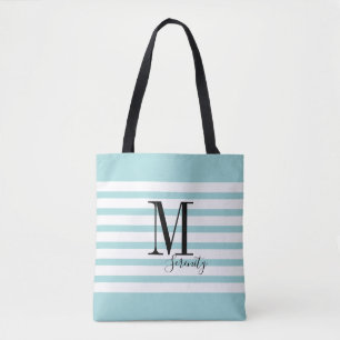 Bolso De Tela Nombre simple personalizado y playa de monograma