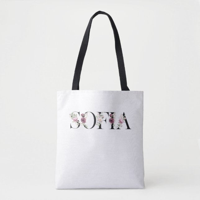 Bolso De Tela Nombre Sofía. (Anverso)
