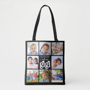 Bolso De Tela Nombres de Collages de fotos modernos 8 me llaman