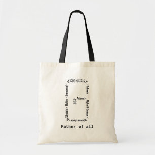 Bolso De Tela Nombres de Dios en el texto en forma de G Diseño M