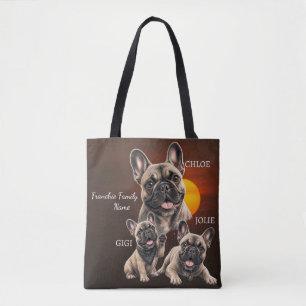Bolso De Tela Nombres de familia de Bulldog Francés personalizad