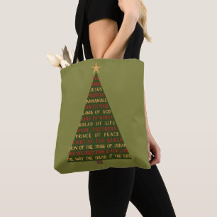 Bolso De Tela Nombres de Jesús Árbol de Navidad