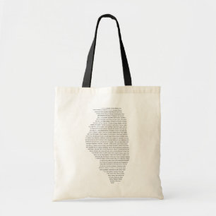Bolso De Tela Nombres de la ciudad de Illinois en forma del mapa