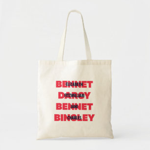 Bolso De Tela Nombres de los personajes del Orgullo y los prejui