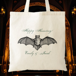 Bolso De Tela Nombres de pareja de murciélagos de Halloween vint