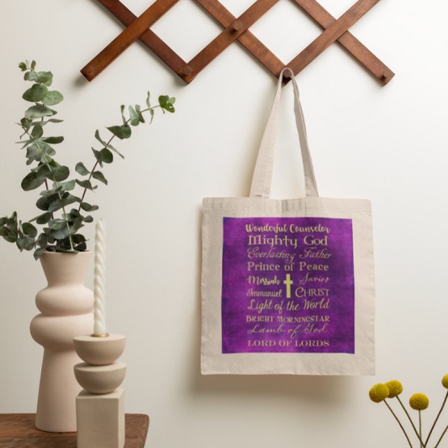 Bolso De Tela Nombres del Tote Púrpura de Jesús (Subido por el creador)