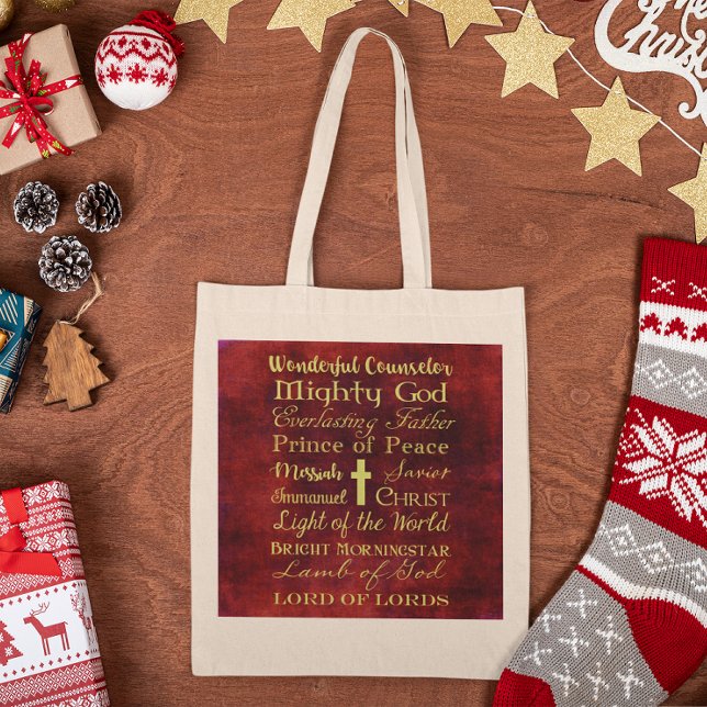 Bolso De Tela Nombres del Tote Rojo de Jesús (Subido por el creador)
