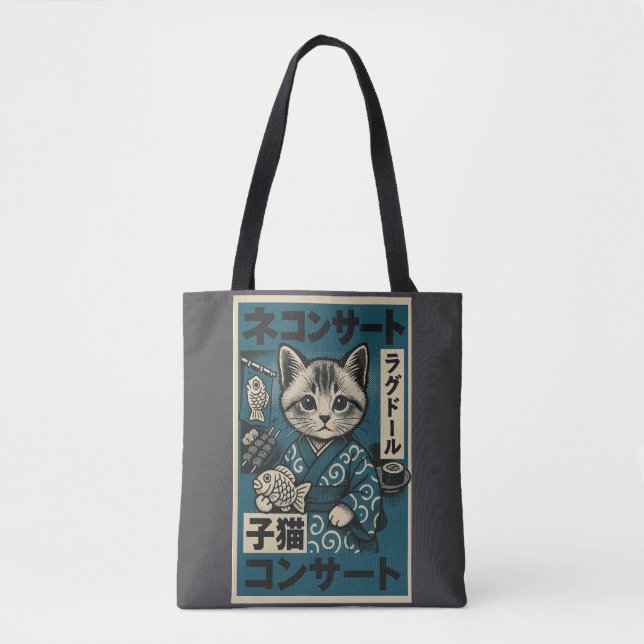 Bolso De Tela Noodle Neko (Anverso)