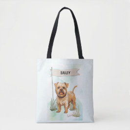 Bolso De Tela Norfolk Terrier Acuarela Perro Personalizado