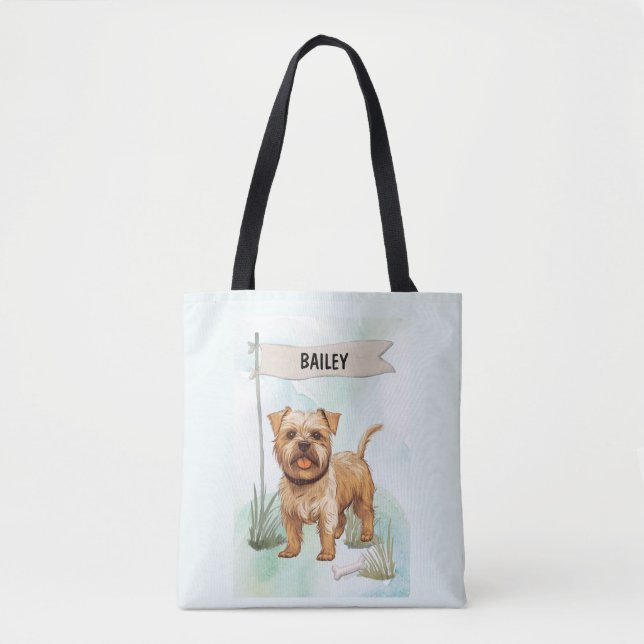 Bolso De Tela Norfolk Terrier Watercolor Personalized Dog (Anverso)