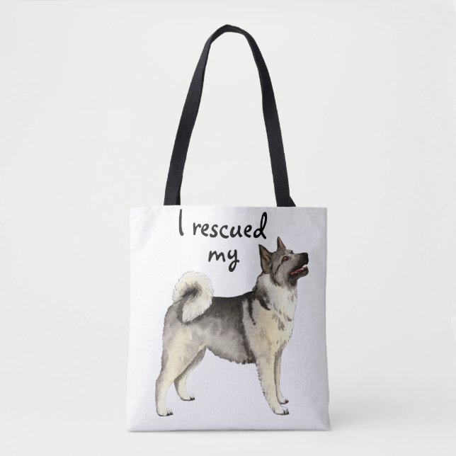 Bolso De Tela Noruego Elkhound del rescate (Anverso)