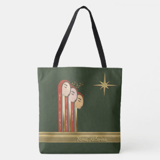 Bolso De Tela Nosotros 3 Reyes - Navidades Art Deco Personalizad