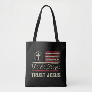 Bolso De Tela Nosotros confiamos en Jesús - Bandera de los Estad