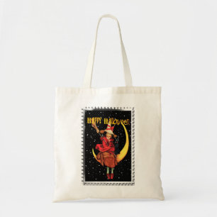 Bolso De Tela Nostálgica Halloween Buena Bruja y su gato