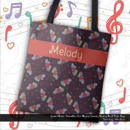 Bolso De Tela Nota de amor: Doodles para amantes de la música No