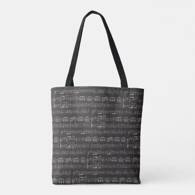 Bolso De Tela nota musical de tote bag tema musical (Reverso)