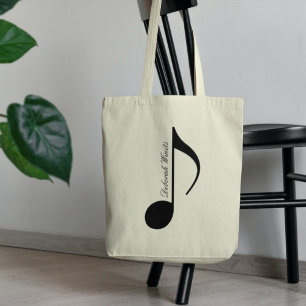 Bolso De Tela Nota musical gráfica negra personalizada