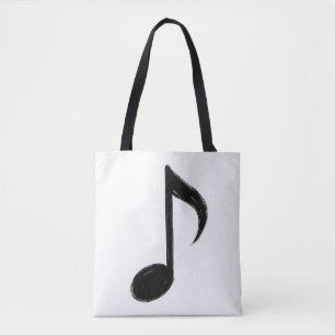 Bolso De Tela Nota musical minimalista - Estilo de pincel de tin