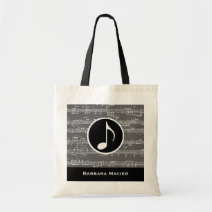 Bolso De Tela nota musical personalizada