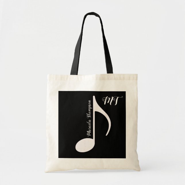 Bolso De Tela nota musical personalizada (Frente)