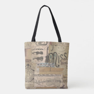 Bolso De Tela nota musical Tote bag tema musical Piano