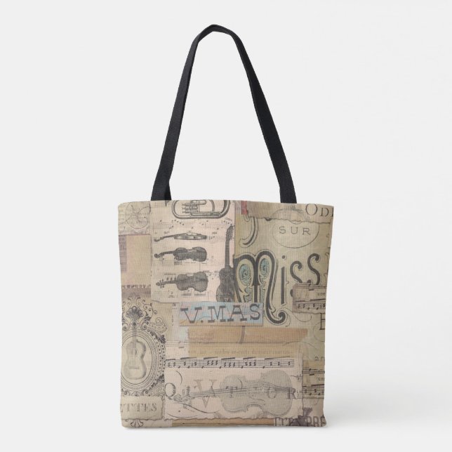 Bolso De Tela nota musical Tote bag tema musical Piano (Reverso)
