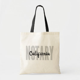 Bolso De Tela Notario público de California Faded Black Big Font