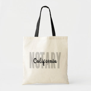 Bolso De Tela Notario público de California Faded Black Big Font