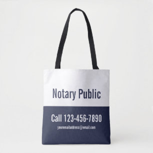 Bolso De Tela Notario público de la medianoche azul y blanco pro