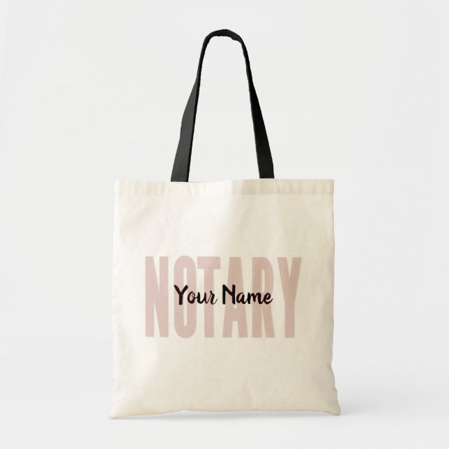 Bolso De Tela Notario público Faded Red Big Font Personalizado (Frente)