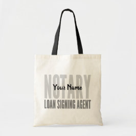 Bolso De Tela Notary Loan Signing Agent Black Font Personalizada