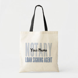Bolso De Tela Notary Loan Signing Agent Blue Font Personalizada