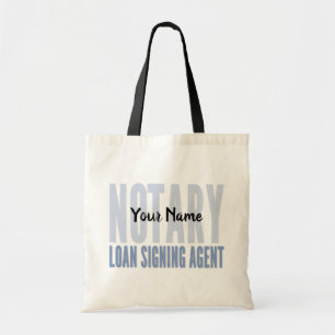 Bolso De Tela Notary Loan Signing Agent Blue Font Personalizada