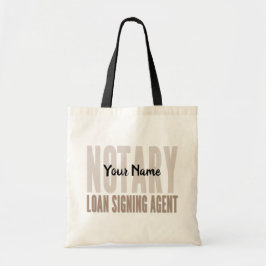 Bolso De Tela Notary Loan Signing Agent Brown Font Personalizada