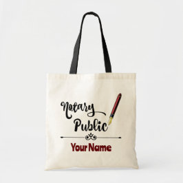Bolso De Tela Notary Public Burgundy Ink Pen Nombre personalizad