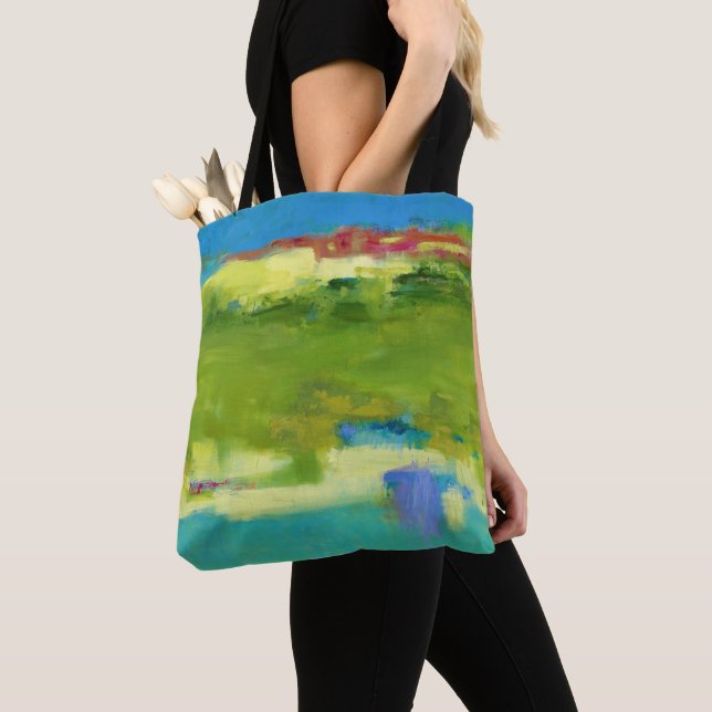 Bolso De Tela Notas de campo - Resumen de arte verde (Detalle)