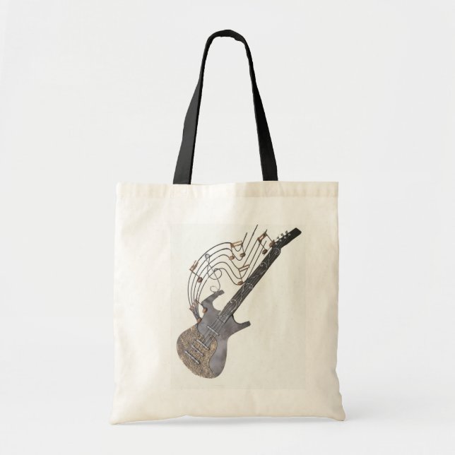 Bolso De Tela Notas de la guitarra (Frente)