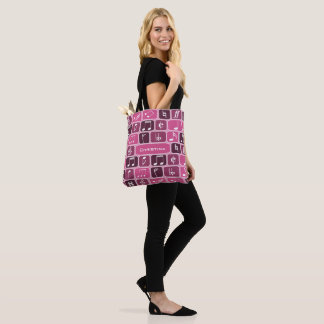 Bolso De Tela Notas de la música geométrica rosa