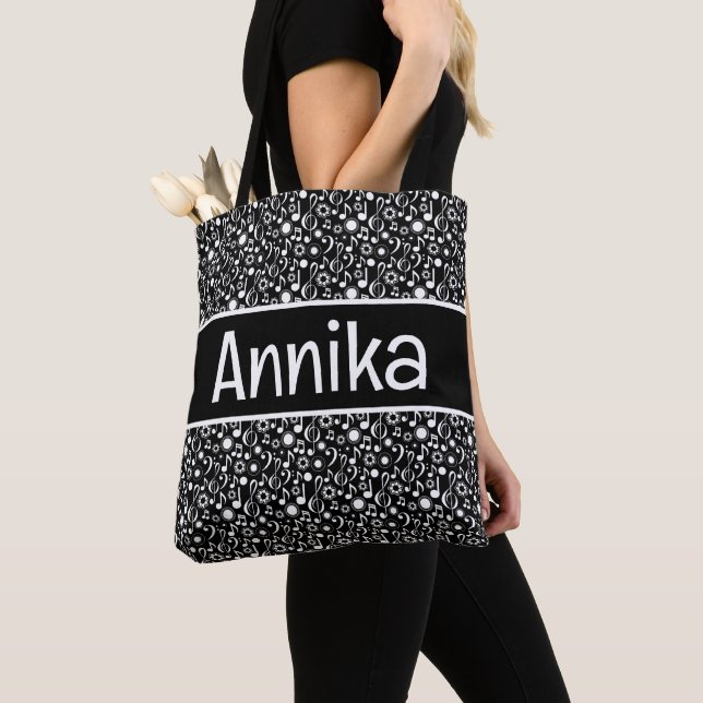 Bolso De Tela Notas de música personalizadas y tintes de regalo  (Detalle)